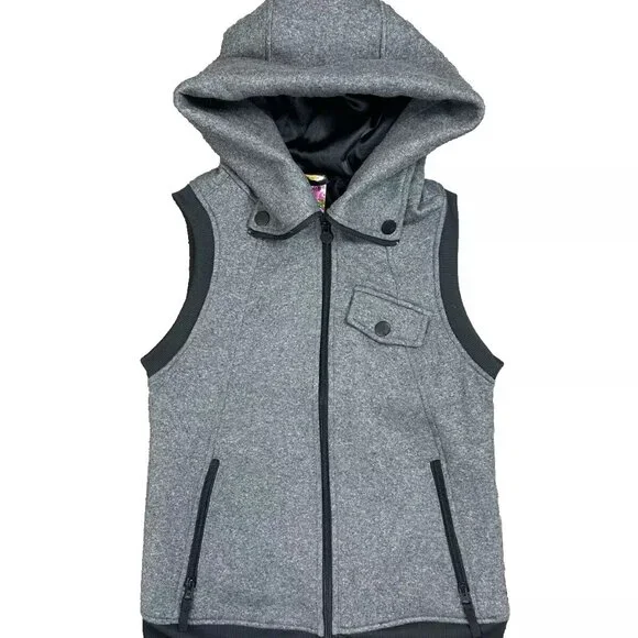 Burton Gray & Black Dry Ride Starr Hooded Zip Snowboard Vest - Small - NWOT - Picture 2 of 11